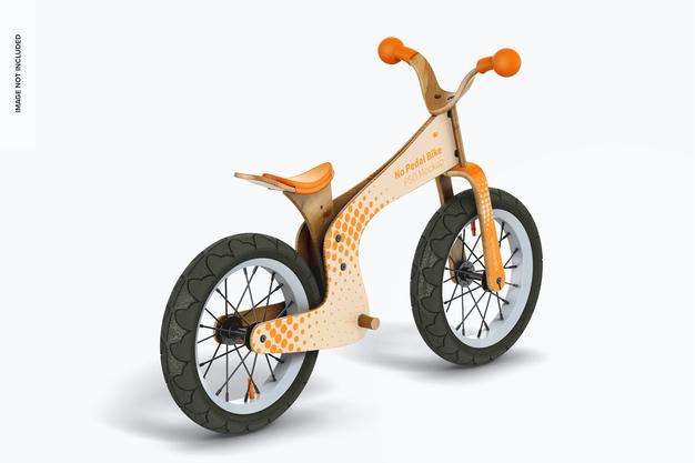 No Pedal Bike Mockup, Right View Psd