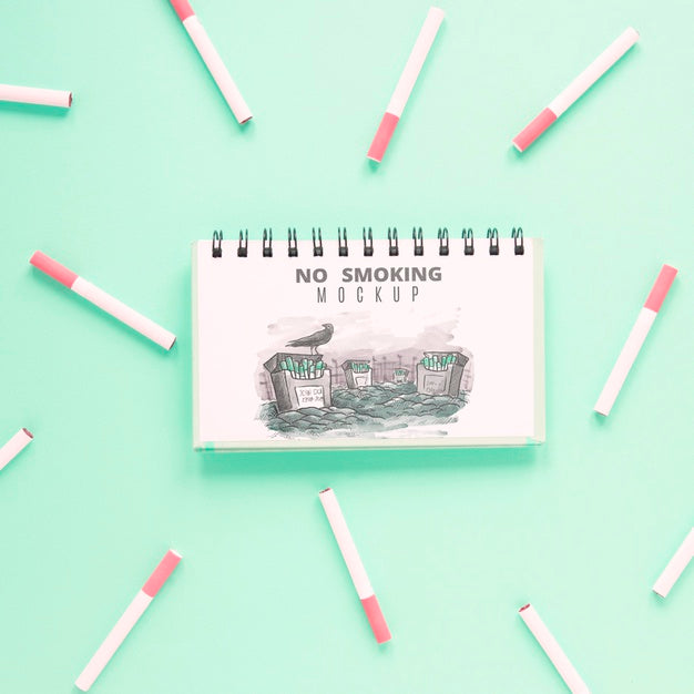 No Smoking Concept Flat Lay Psd