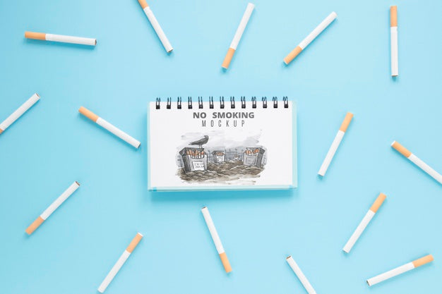 No Smoking Concept Top View Psd