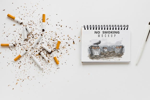 No Smoking Concept With Notebook Psd