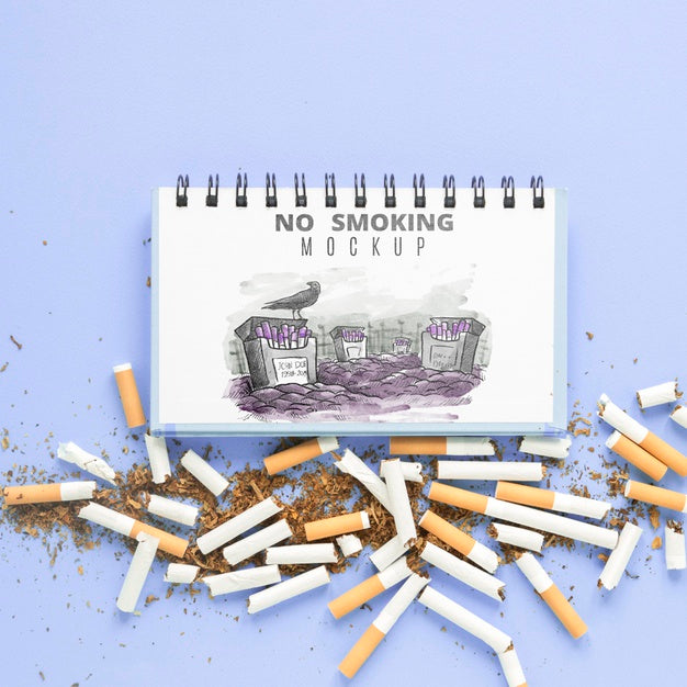 No Smoking Mock-Up Flat Lay Psd
