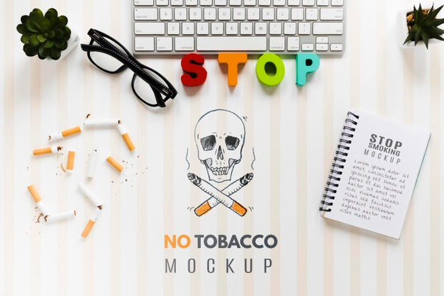 No Smoking Mock-Up With Keyboard Psd