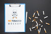 No Tobacco Mock-Up With Broken Cigarettes Psd