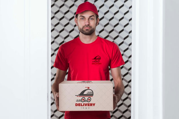 Non-Stop Delivery And Confident Guy Psd