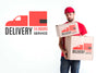 Non-Stop Delivery Man Holding The Boxes Psd