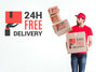 Non-Stop Delivery Man With Fallen Boxes Psd