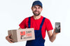 Non-Stop Delivery Man With Mobile Phone Psd