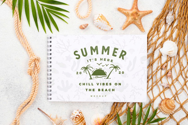 Nootebok With Nautical Summer Message Psd