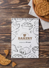 Notebook And Biscuits On Table Psd
