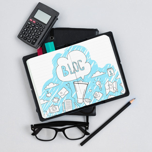 Notebook And Calculator In Office Psd