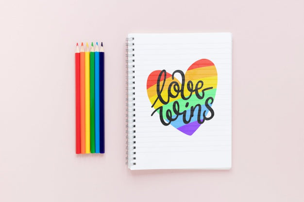 Notebook And Crayons Psd