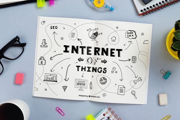 Notebook And Glasses On Desk Psd