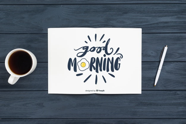 Notebook And Pen Morning Concept Psd