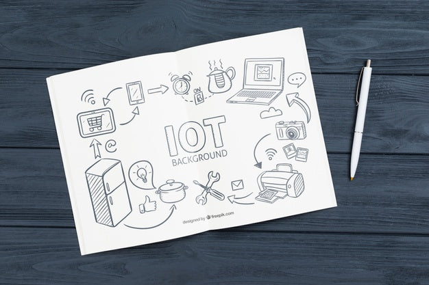 Notebook And Pen Top View Psd