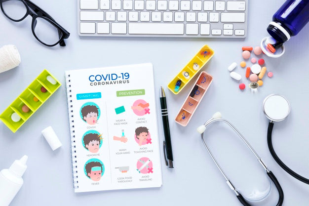 Notebook And Pills On Table Psd