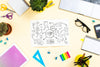 Notebook And Stationery Office Scene Psd