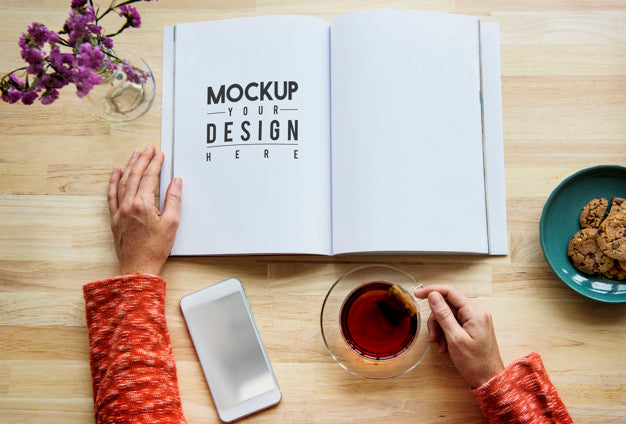 Notebook Book Paper Tea Flower Psd