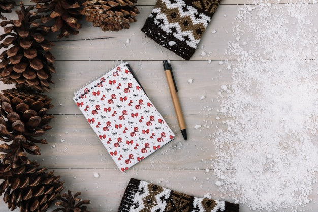 Notebook Cover Mockup With Christmas Concept Psd