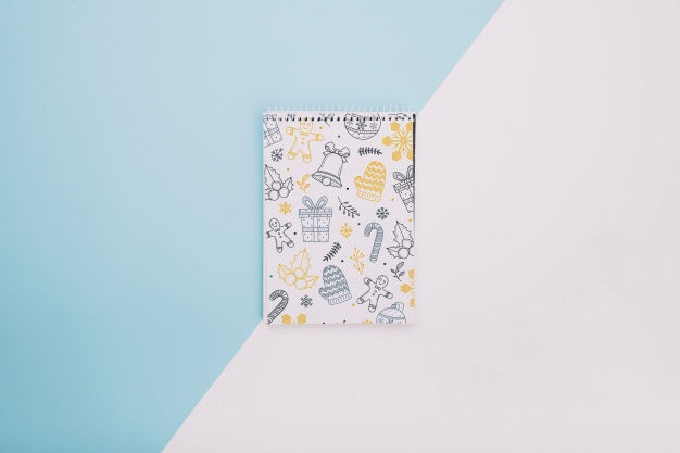 Notebook Cover Mockup With Christmas Concept Psd