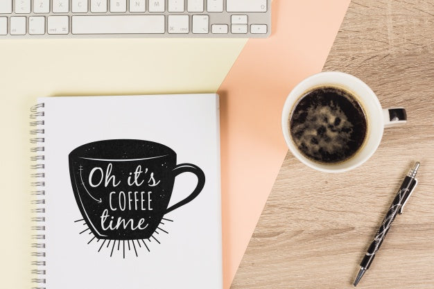 Notebook Cover With Coffee Psd