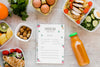 Notebook Mock-Up And Fresh Meals Psd