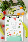 Notebook Mock-Up And Vegetables Psd