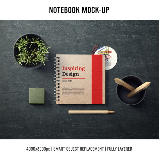 Notebook Mock Up Template Psd
