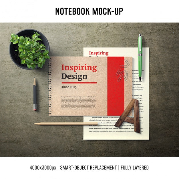 Notebook Mock Up Template Psd