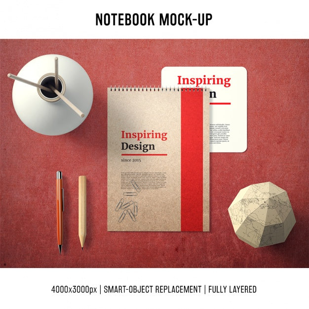 Notebook Mock Up Template Psd