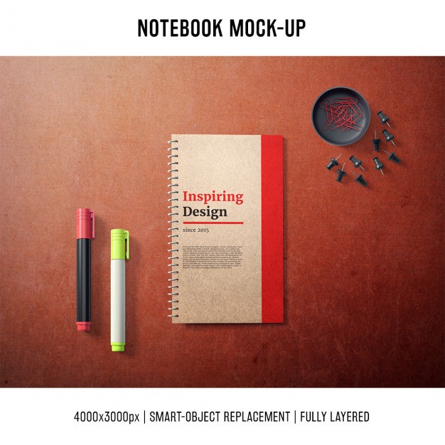 Notebook Mock Up Template Psd