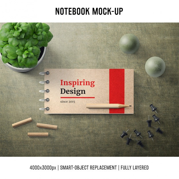Notebook Mock Up Template Psd