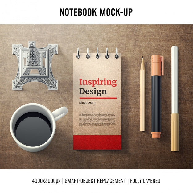 Notebook Mock Up Template Psd