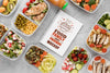 Notebook Mock-Up With Food Top View Psd