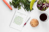 Notebook Mock-Up With Vegetarian Food Psd