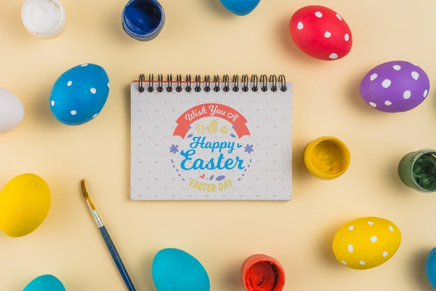 Notebook Mockup Easter Concept Psd
