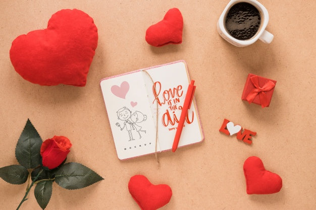 Notebook Mockup For Valentine Psd