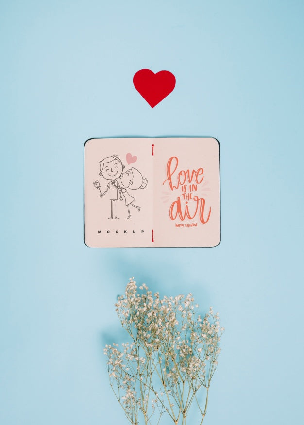 Notebook Mockup For Valentine Psd