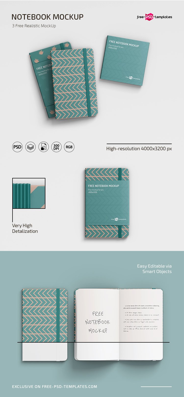 Notebook Mockup In Psd