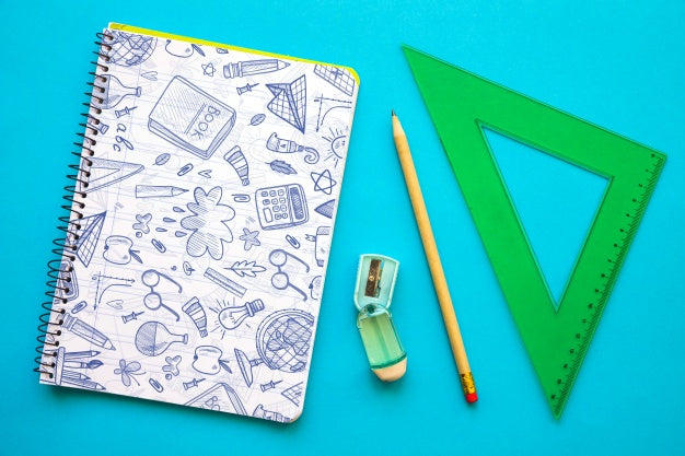 Notebook Mockup With Back To School Concept Psd