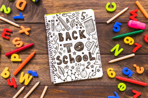 Notebook Mockup With Back To School Concept Psd