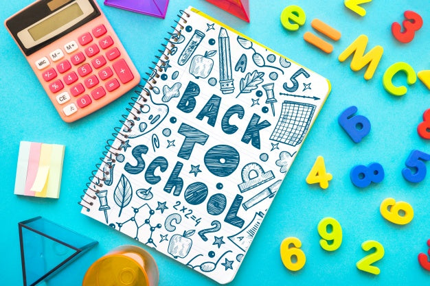 Notebook Mockup With Back To School Concept Psd