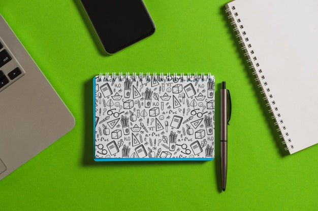 Notebook Mockup With Back To School Concept Psd