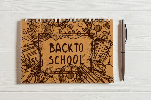 Notebook Mockup With Back To School Concept Psd