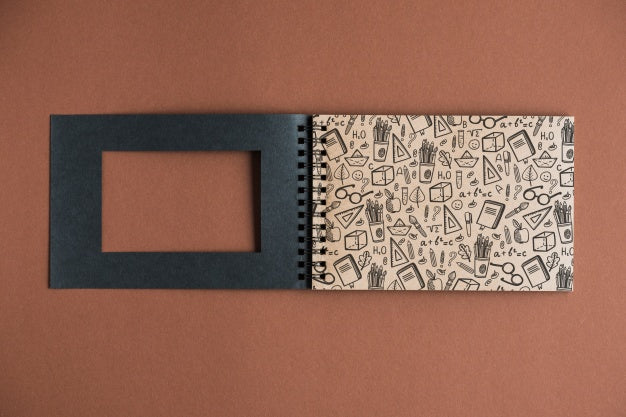 Notebook Mockup With Back To School Concept Psd