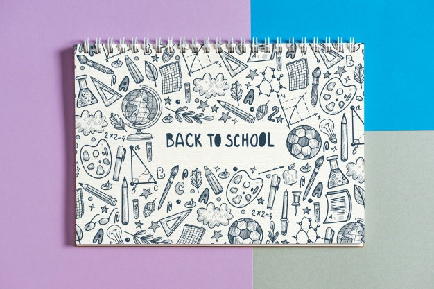 Notebook Mockup With Back To School Concept Psd