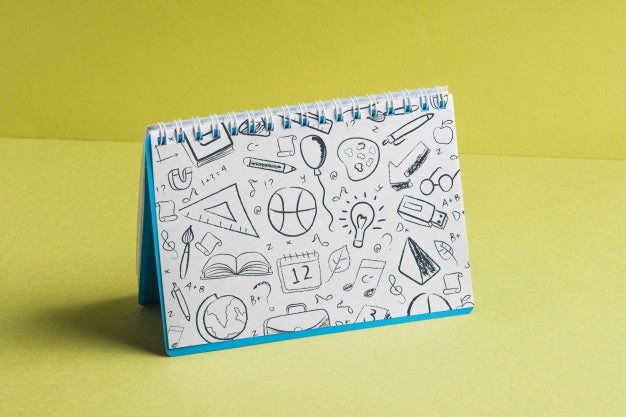 Notebook Mockup With Back To School Concept Psd