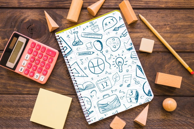 Notebook Mockup With Back To School Concept Psd