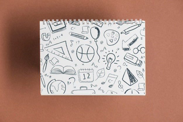 Notebook Mockup With Back To School Concept Psd