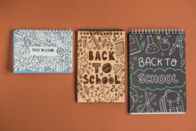 Notebook Mockup With Back To School Concept Psd