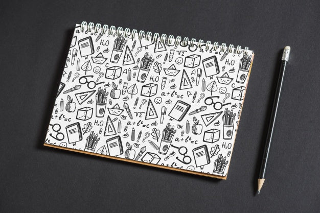 Notebook Mockup With Back To School Concept Psd